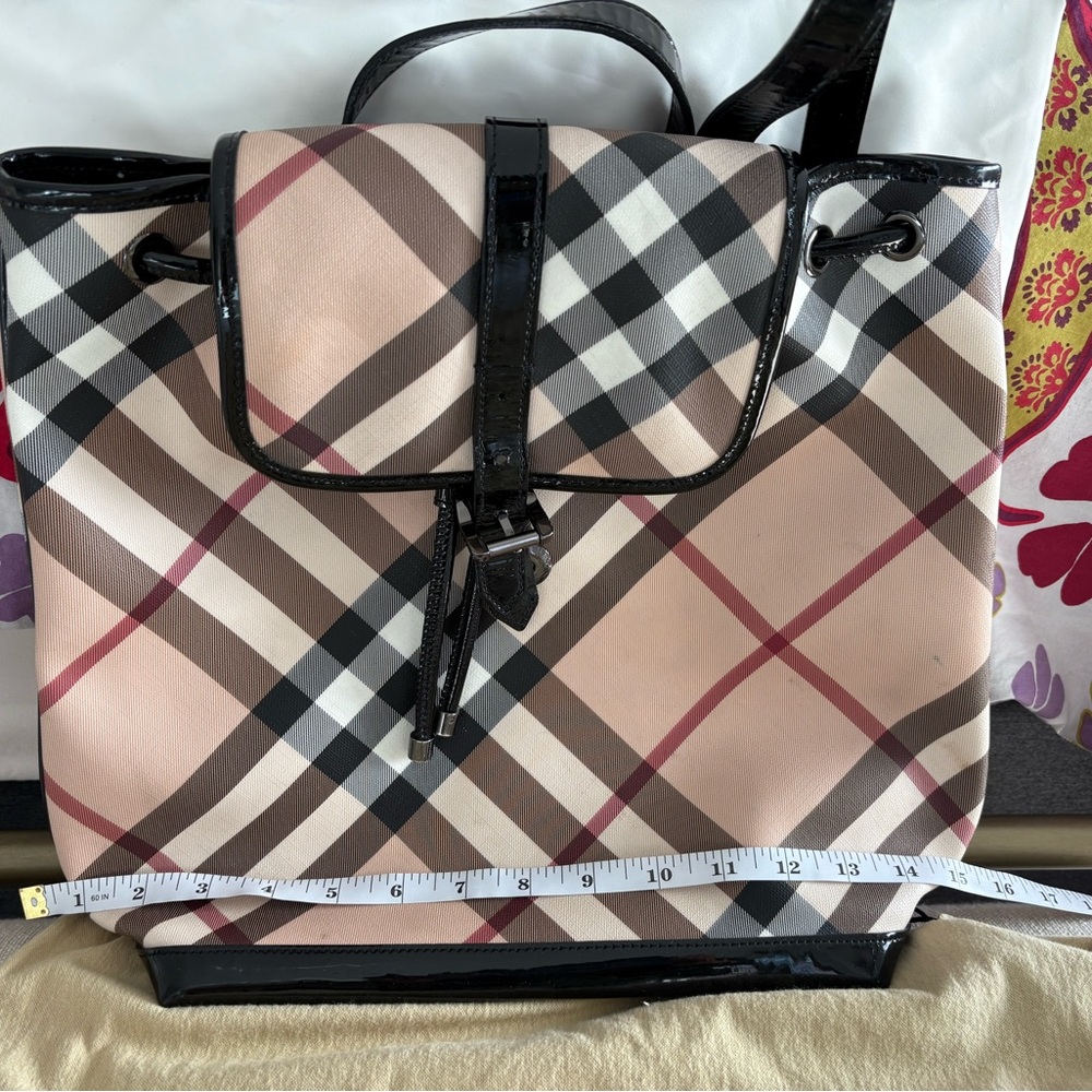 Burberry Checkered Backpack in Black and Tan- Authentic